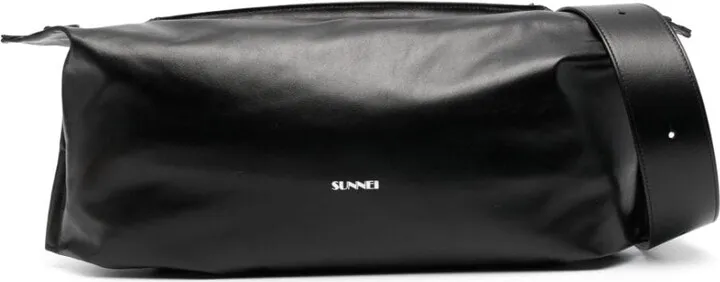 Logo-Print Leather Shoulder Bag