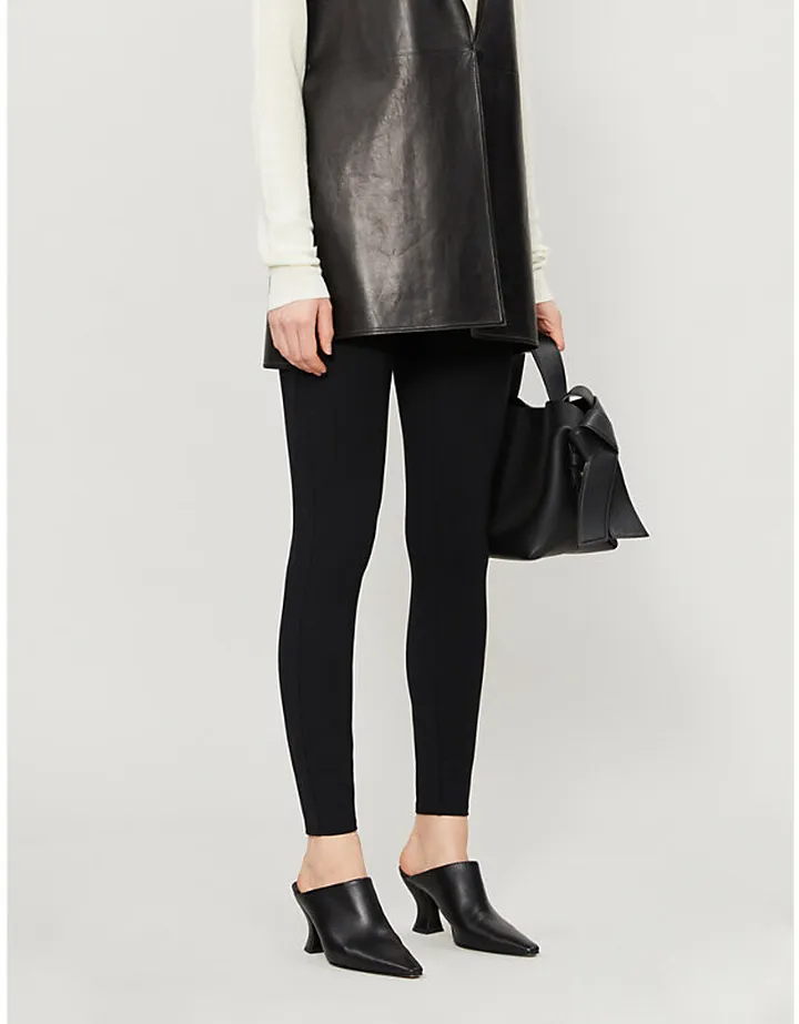 Womens Classic Black Ponte High-rise Stretch-woven Leggings