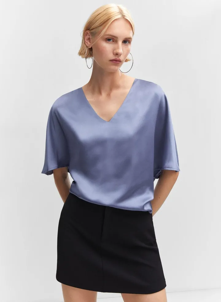 V-Neck Cape Sleeve Top