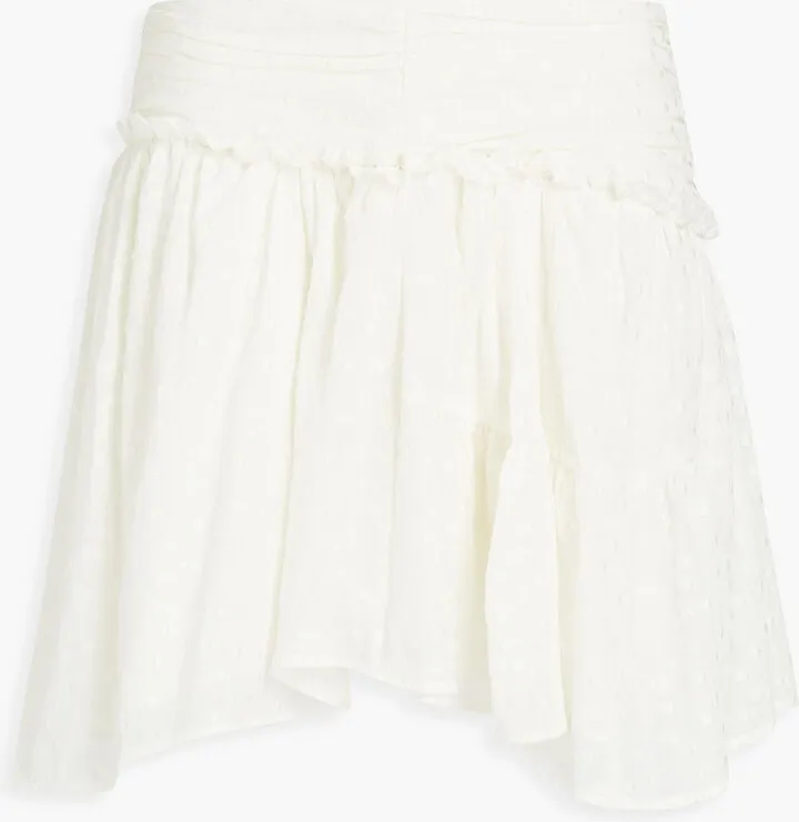 Nixie gathered fil coupé silk-blend mini skirt