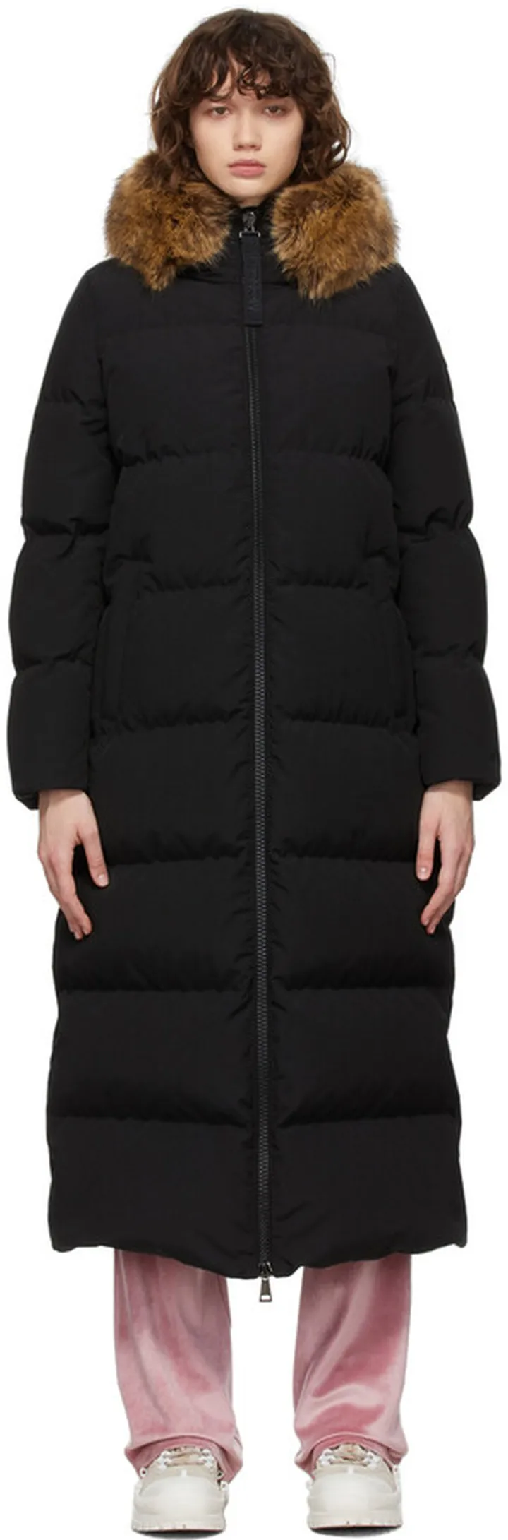 Moncler Black Down Guimauve Long Coat