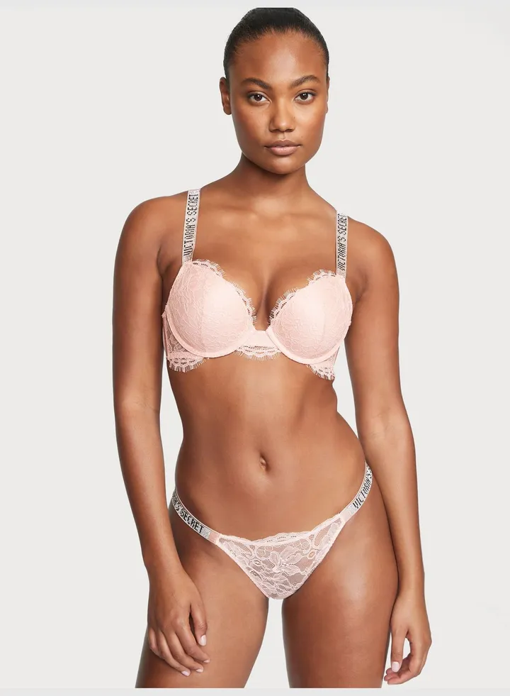 Lace Shine Strap Bikini Panty