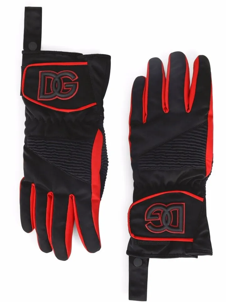 Embossed-Logo Racing Gloves
