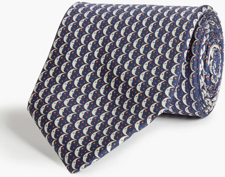 Printed silk-twill tie