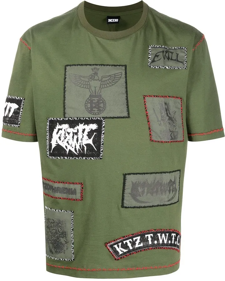 multi-patch unisex T-shirt