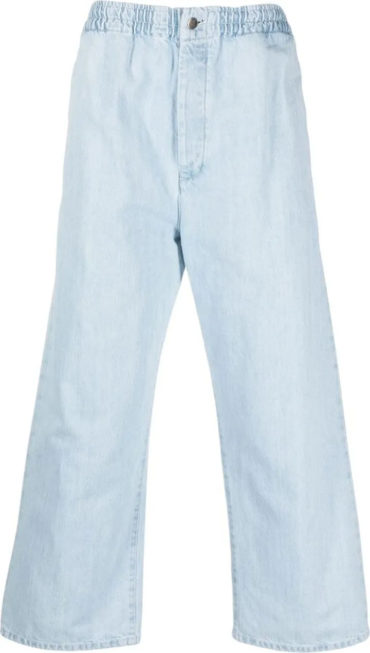 Kobe elasticated waistband wide-leg jeans