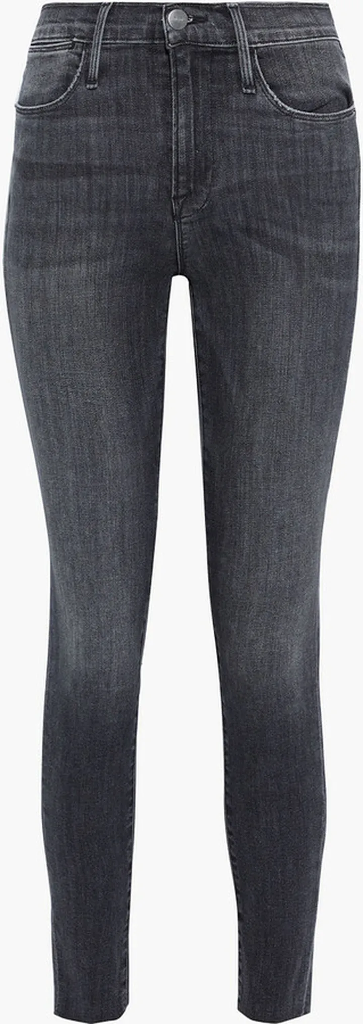 Le High Skinny cropped frayed mid-rise skinny jeans