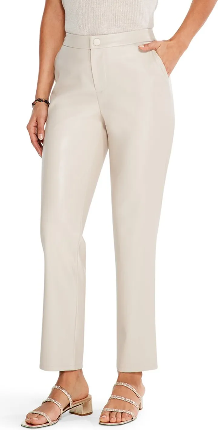 Faux Leather Straight Leg Pants