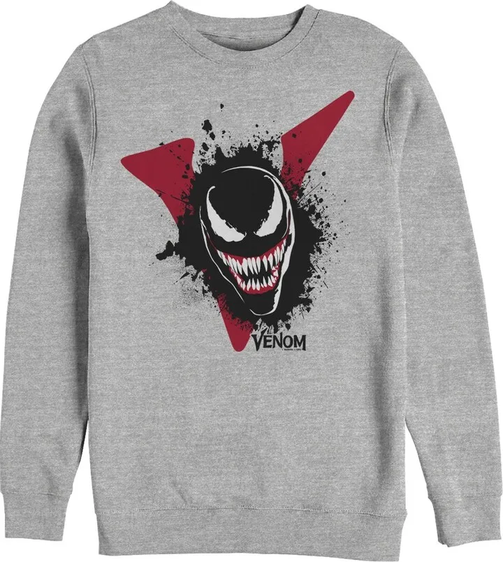 Men's Marvel Venom Film Splatter Portrait Sweatshirt - Athletic Heather - Small