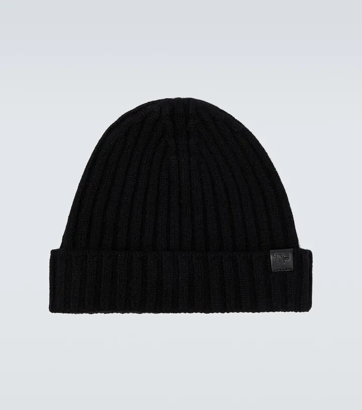 Ribbed-knit cashmere beanie