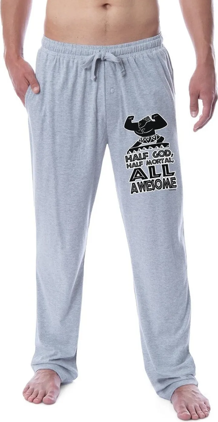 Disney Mens' Moana Movie Film Maui All Awesome Sleep Pajama Pants (XX-Large) Grey