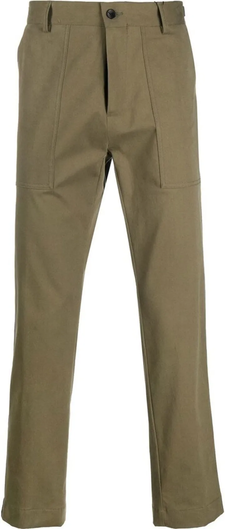 Contrasting-Side Panel Straight Trousers