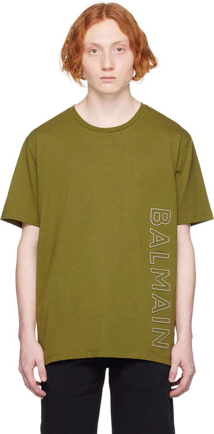 Balmain Khaki Reflective T-Shirt