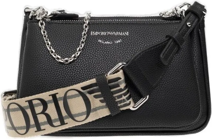 Emporio Armani Logo Printed Zipped Crossbody Bag