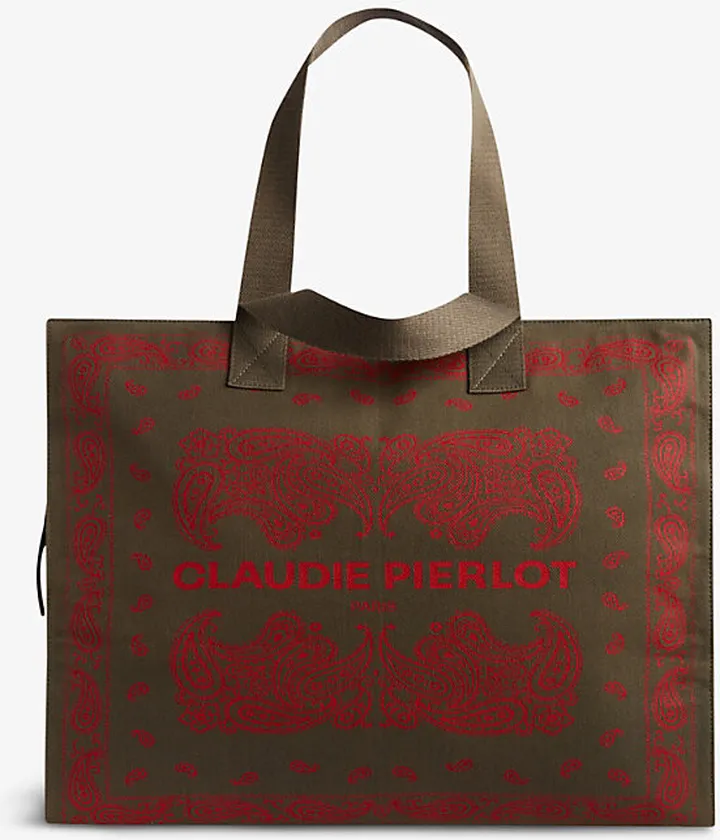 Womens Verts Paisley Logo-print Cotton Travel Tote bag