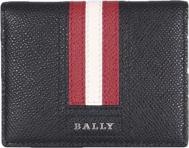 Bally Talder Iconic Striped Logo Plaque Cardholder