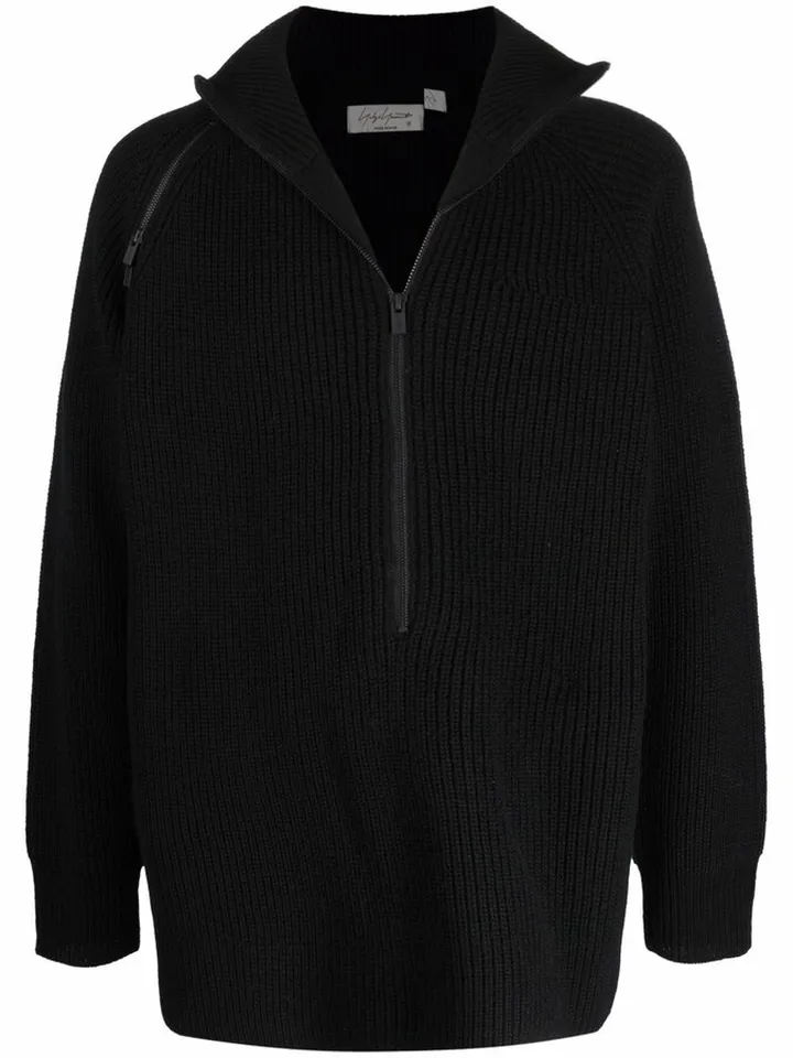 Purl-Knit Zipped Jumper