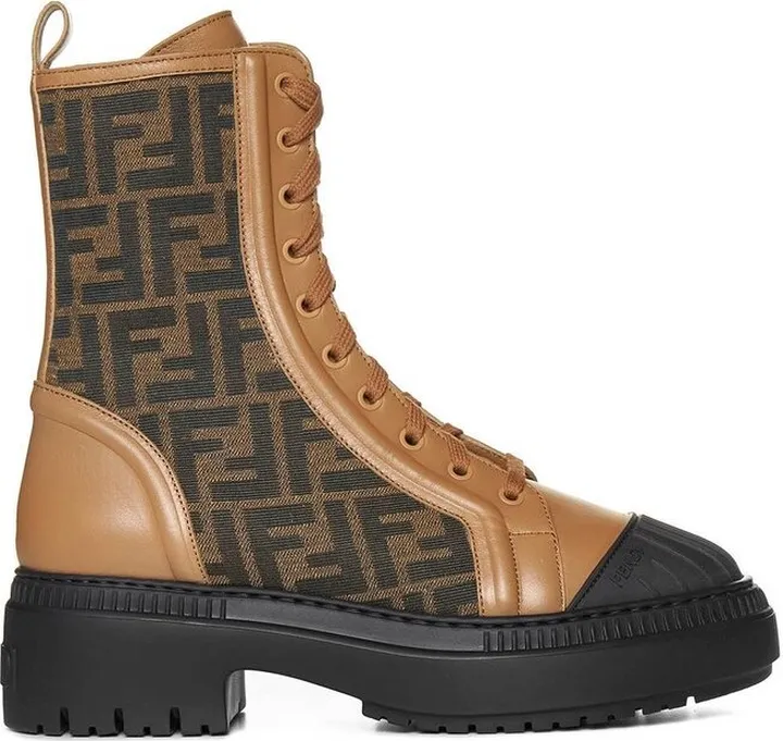 Fendi Domino Lace-Up Combat Boots
