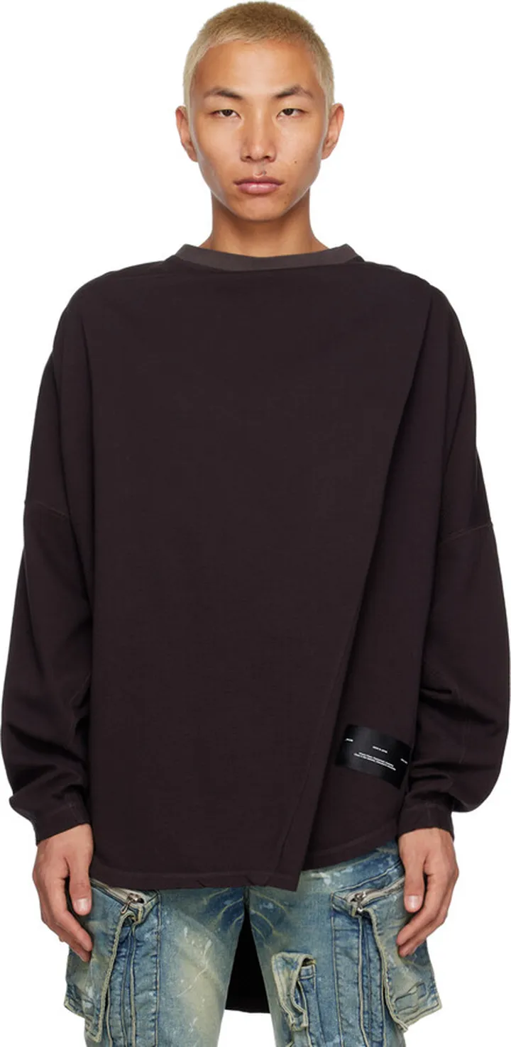 Julius Brown Front Tuck Long Sleeve T-Shirt