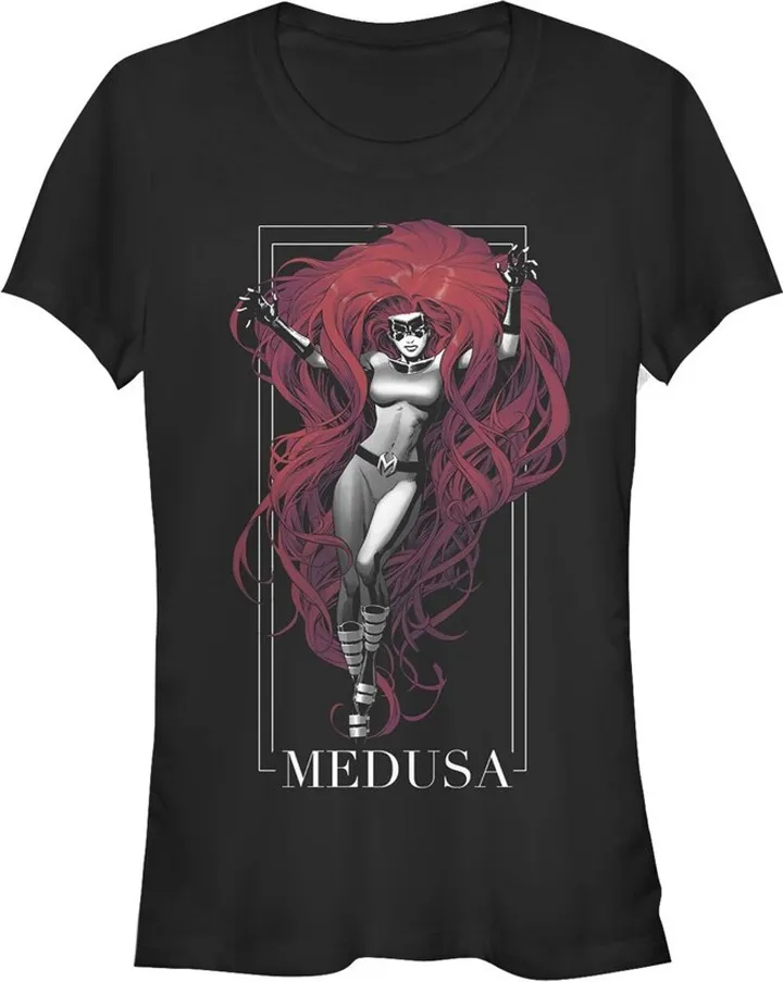 Junior's Marvel Inhumans Medusa Frame T-Shirt - Black - Medium