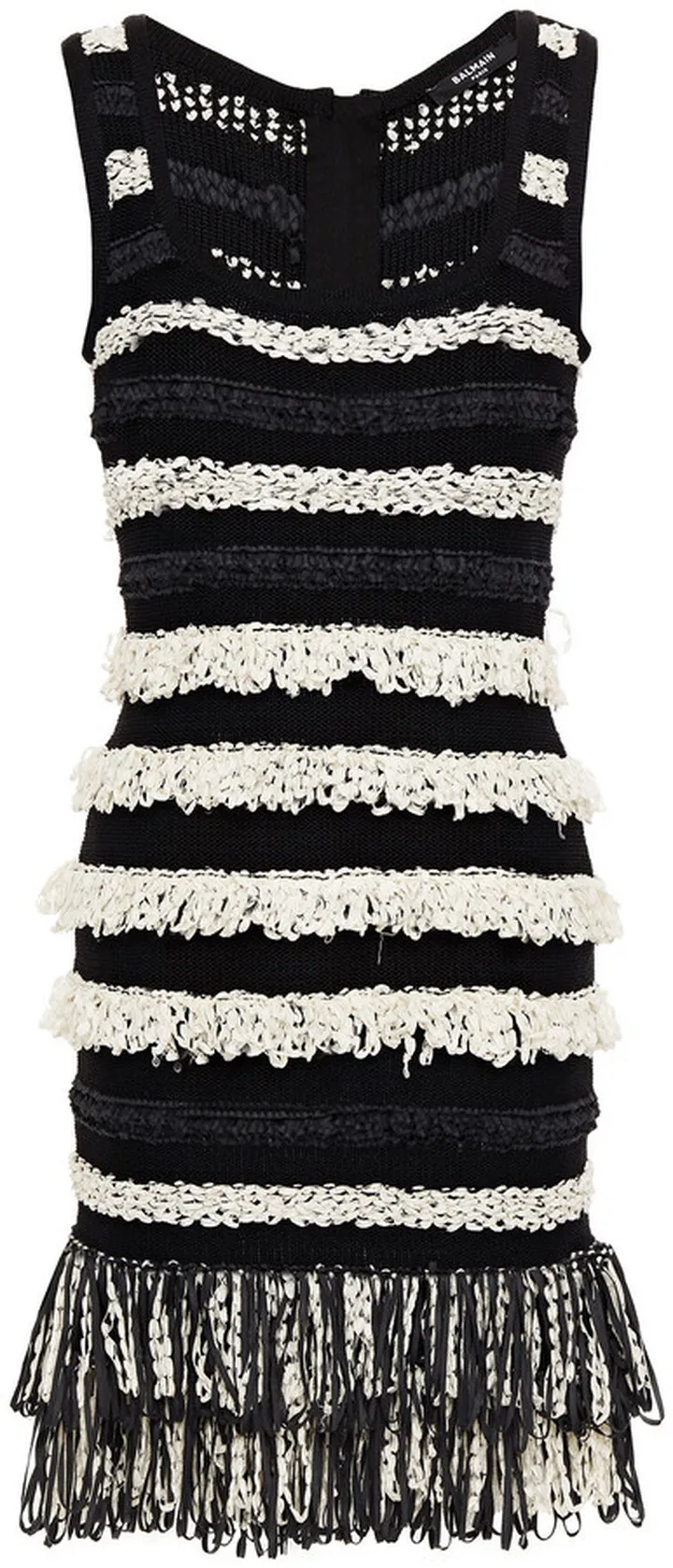 Fringed knitted mini dress