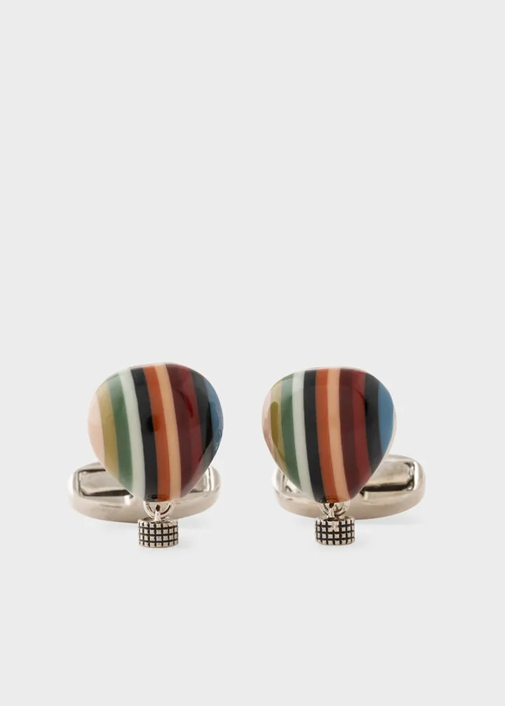 'Signature Stripe' Hot Air Balloon Cufflinks