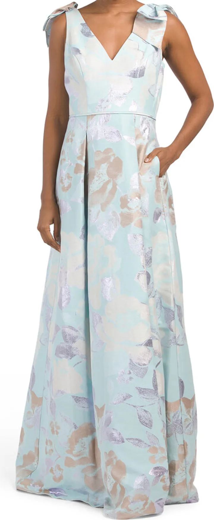 Floral Gown With Full Skirt