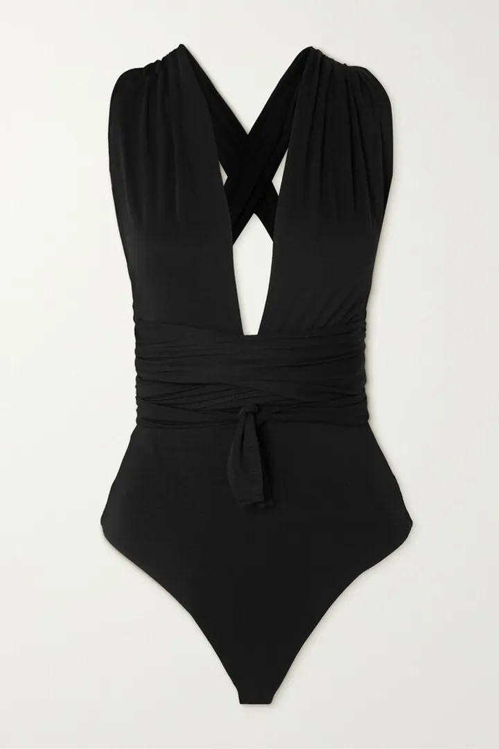 Marika Vera - Alice Convertible Stretch-bamboo Bodysuit - Black