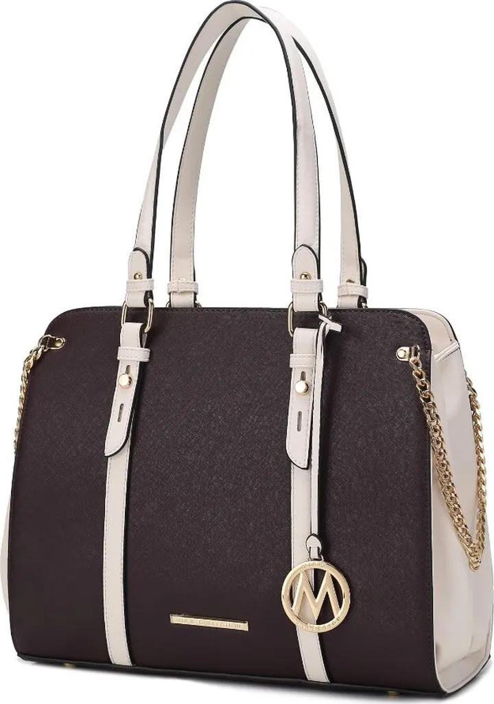 Amy Color Block Vegan Leather Women’s Tote Bag
