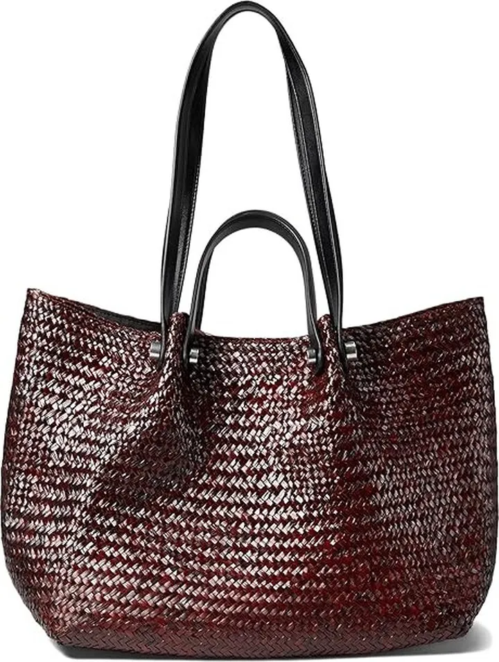 AllSaints Allington Straw Tote (Peat Brown 1) Tote Handbags