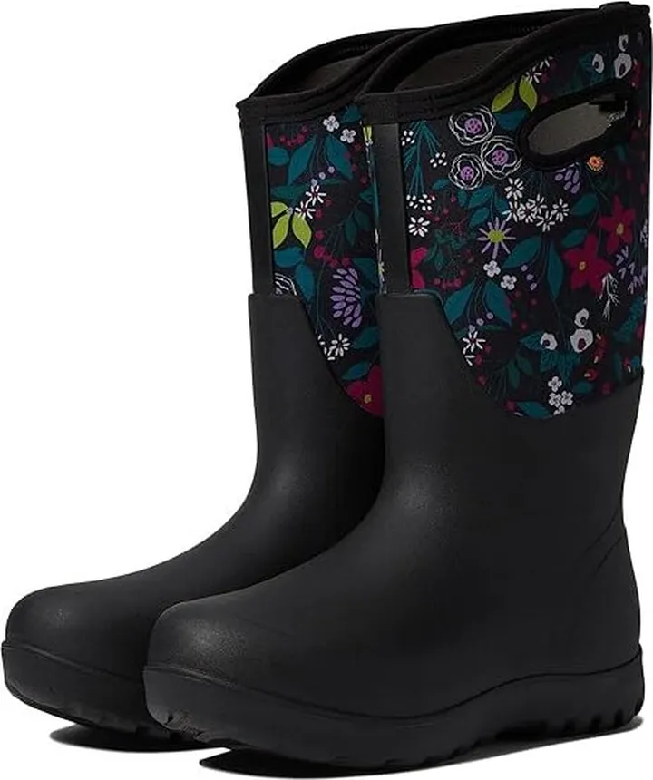 Bogs Neo-Classic Cartoon Flower (Black Multi) Women's Shoes