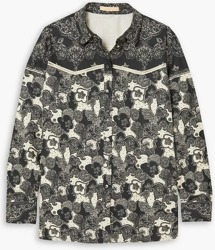 Tersia printed linen and cotton-blend shirt