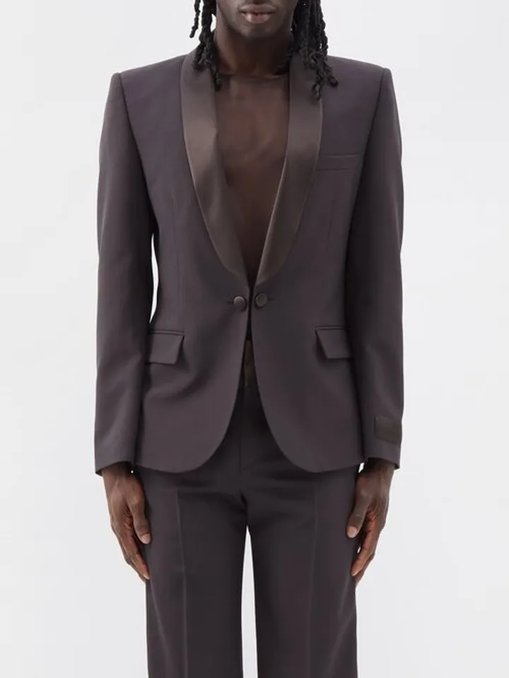 Shawl-collar Wool Tuxedo Jacket