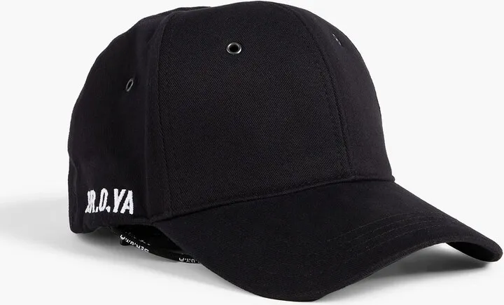 Embroidered cotton-twill baseball cap