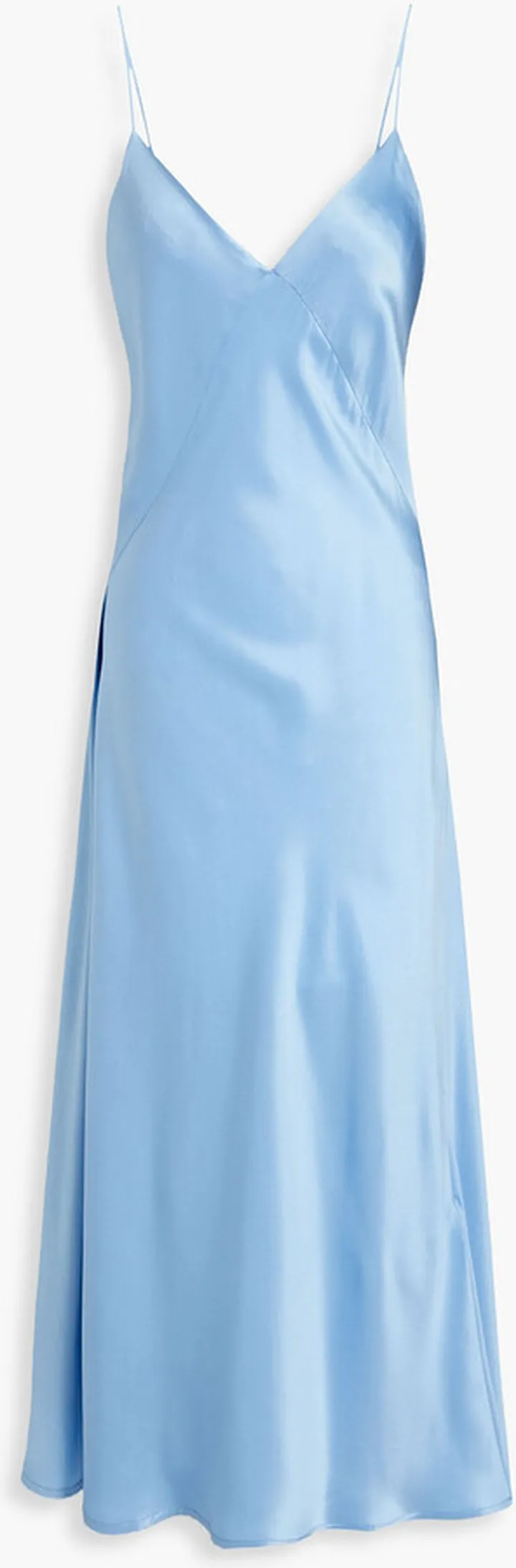Silk-satin crepe midi slip dress