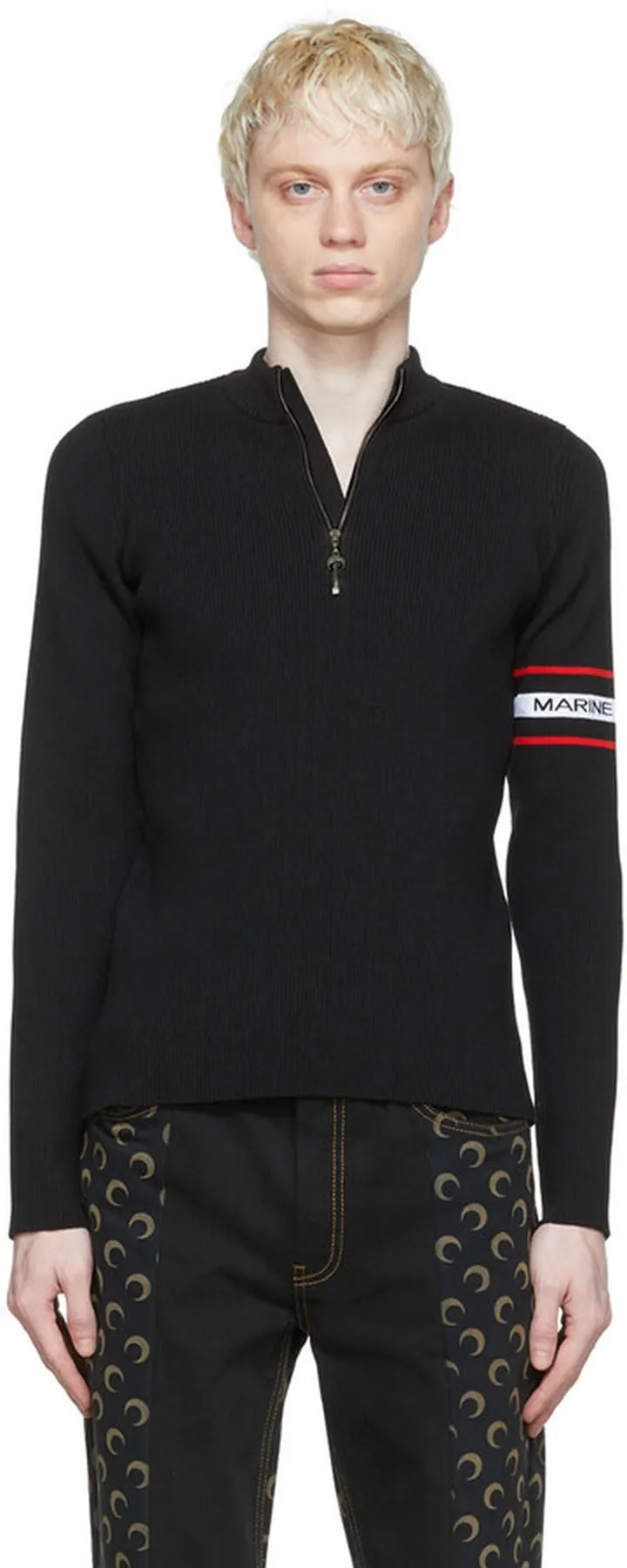Marine Serre Black Wool Sweater