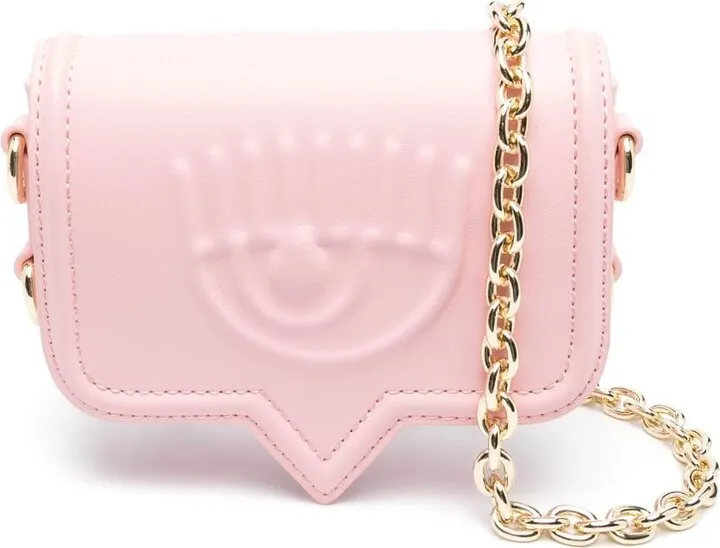Eyelike mini embossed faux-leather crossbody bag