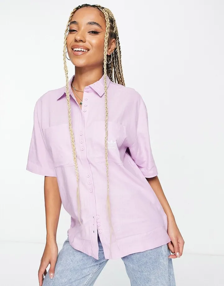 adidas Originals oversized shirt in bliss purple
