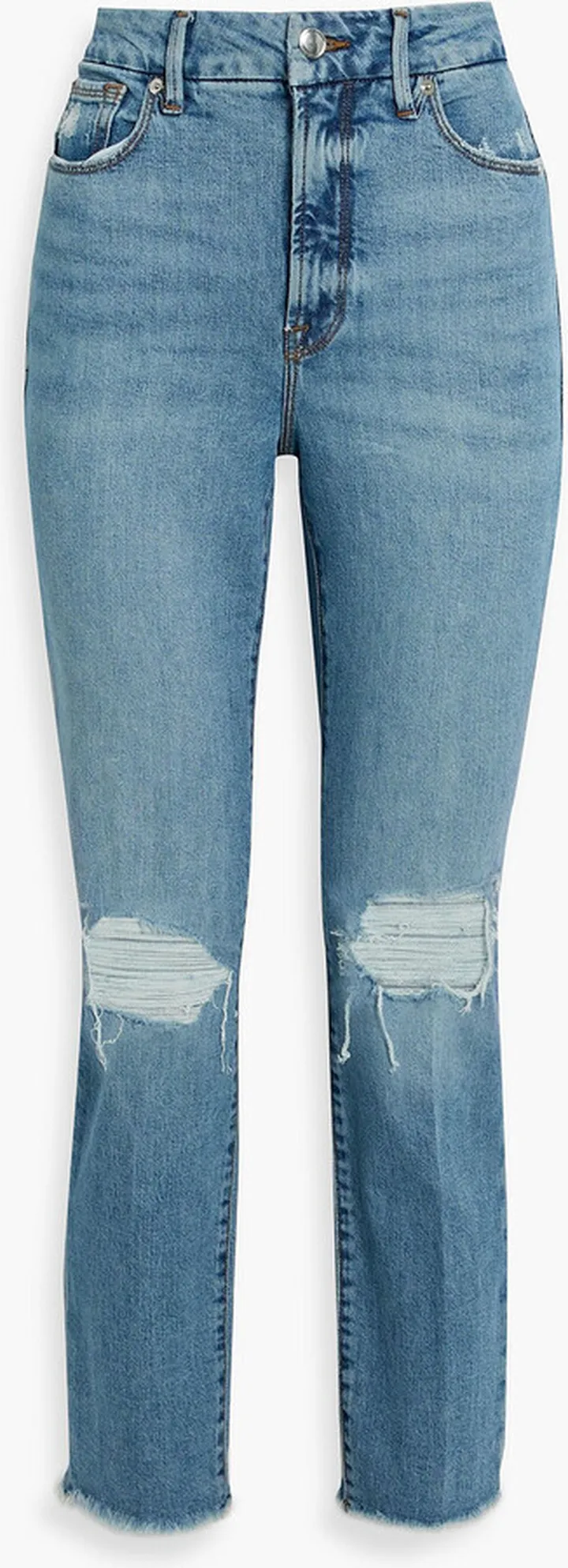 Good Classic distressed high-rise slim-leg jeans