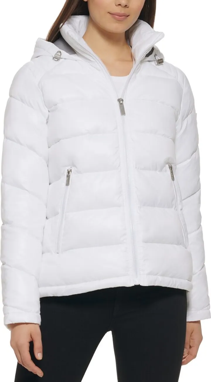 Guess Women's High-Shine Hooded Puffer Coat