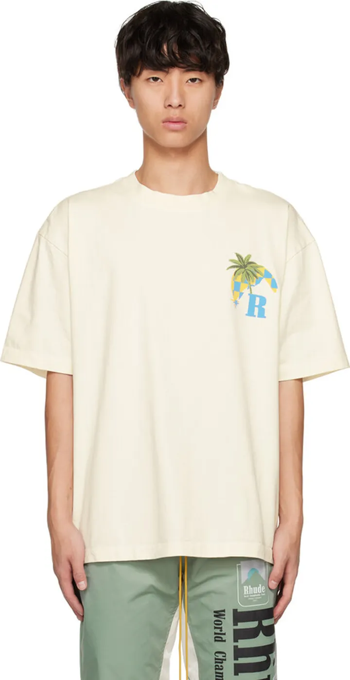 Rhude White Moonlight Tropics T-Shirt