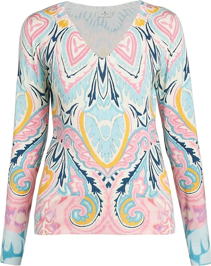 Boho Butterfly V-Neck Sweater