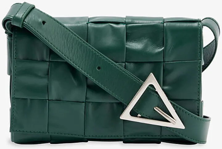 Raintree Silver Cassette Mini Intrecciato Leather Cross-body bag