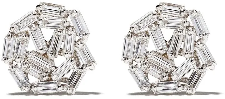 18kt white gold Fireworks Circle diamond studs