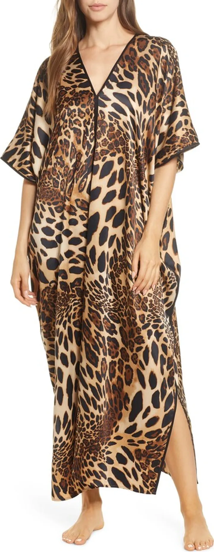 Animal Print Satin Caftan