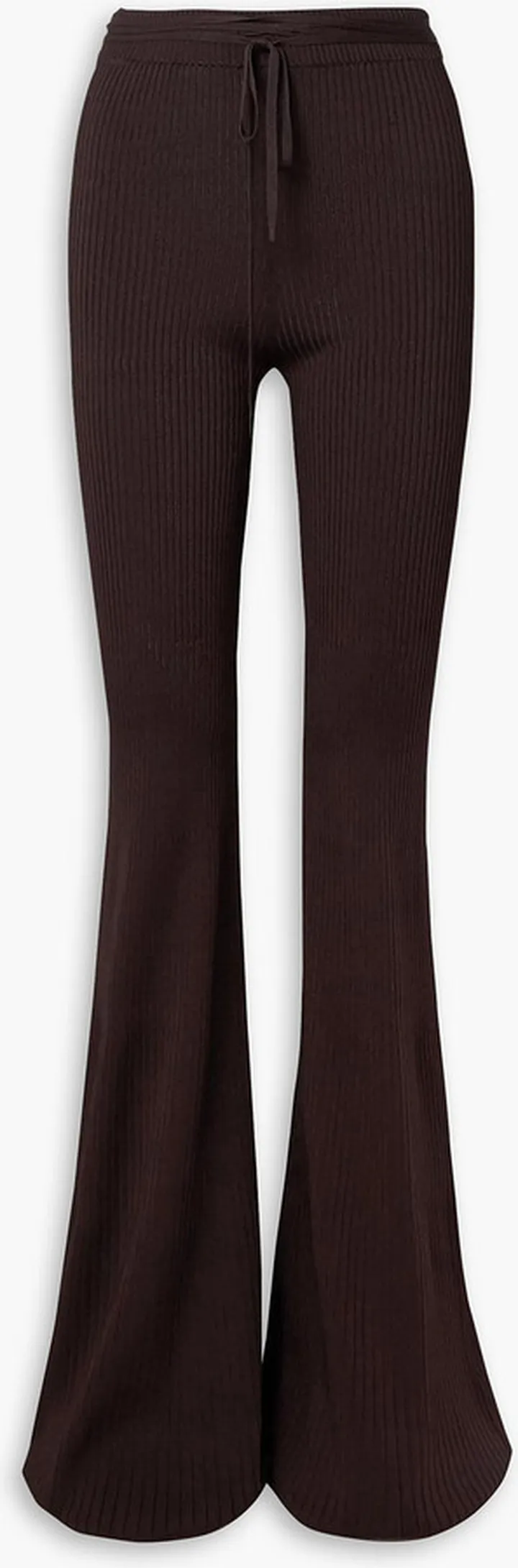 Ribbed-knit flared pants