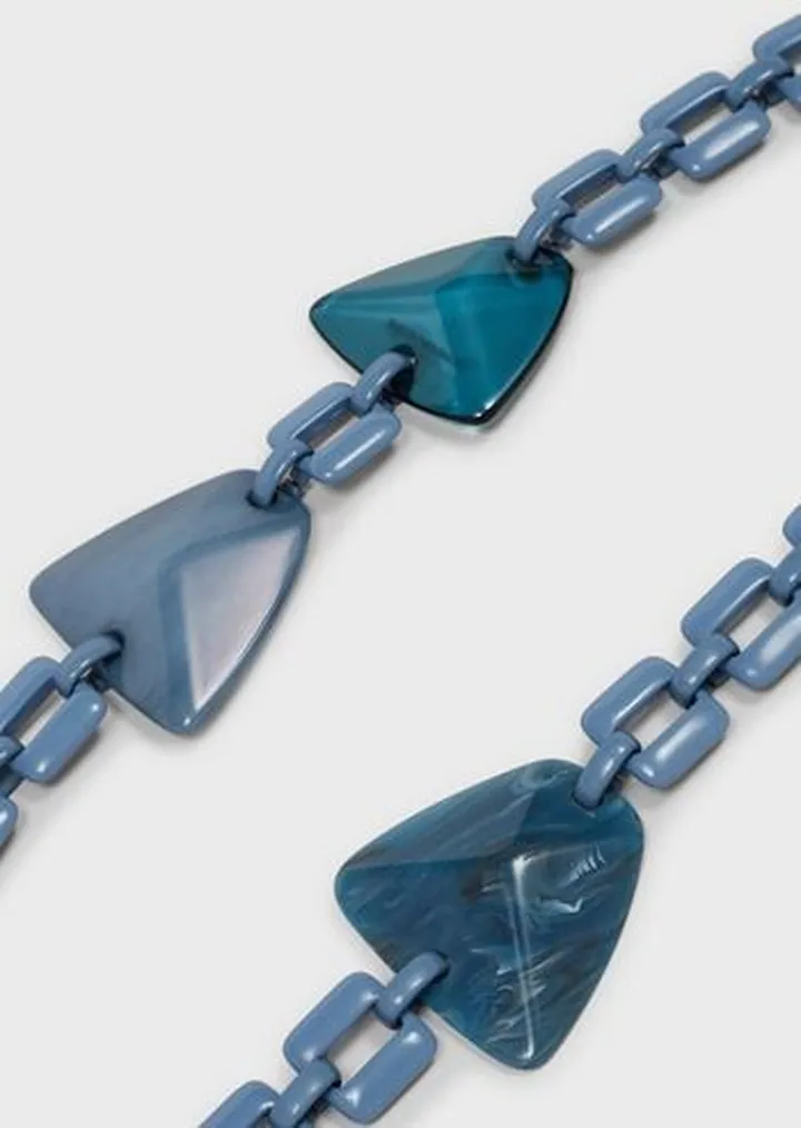 Oversized chain necklace with plexiglass stones