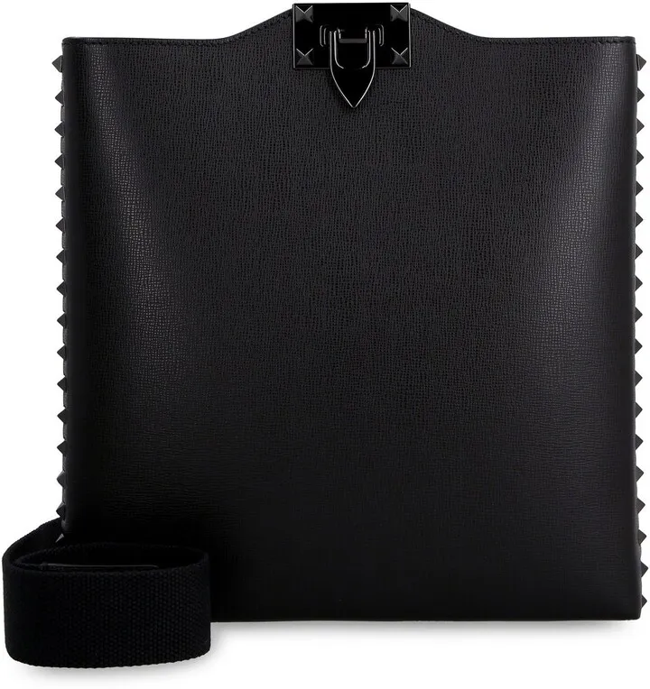 Valentino Garavani Rockstud Logo Embossed Crossbody Bag