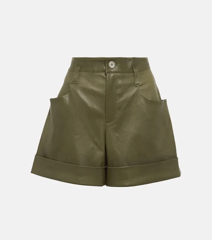 Tuco high-rise leather shorts