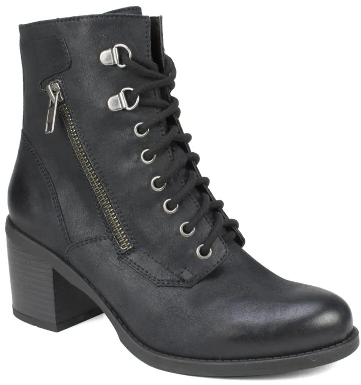 White Mountain Women's Dorian Heeled Combat Booties Women's Shoes